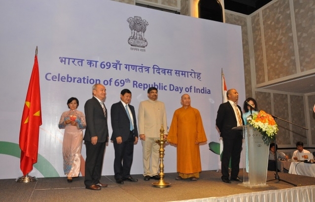Reception hosted by Consul General of India to celebrate 69th Republic Day of India on 29 January 2018 at hotel Sofitel in Ho Chi Minh City