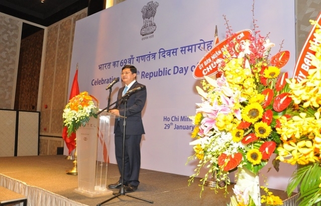 Reception hosted by Consul General of India to celebrate 69th Republic Day of India on 29 January 2018 at hotel Sofitel in Ho Chi Minh City