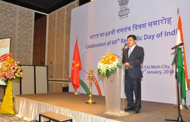 Reception hosted by Consul General of India to celebrate 69th Republic Day of India on 29 January 2018 at hotel Sofitel in Ho Chi Minh City