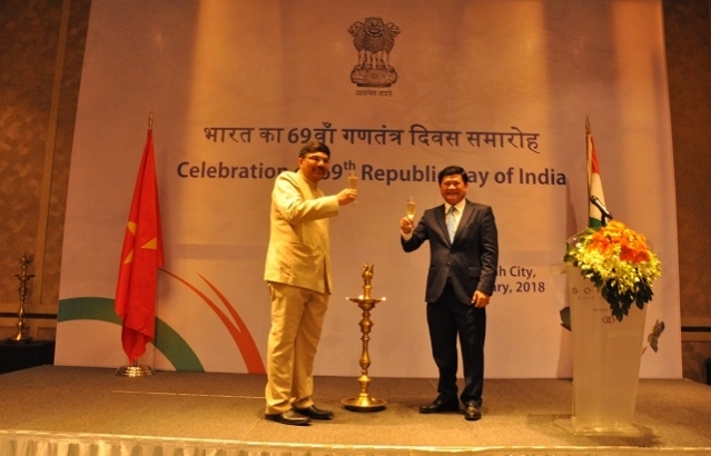 Reception hosted by Consul General of India to celebrate 69th Republic Day of India on 29 January 2018 at hotel Sofitel in Ho Chi Minh City