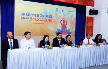 Press Conference on 4th International Day of Yoga organised by Consulate General of India in Ho Chi Minh City on 11 June, 2018 at War Remnant Museum, Ho Chi Minh City