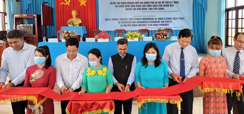  Inauguration of Quick Impact Project of 'Construction of Rainwater Reservoirs to Provide Clean Water for People in Tan Phu Dong District, Tien Giang Province' on 14th May, 2022